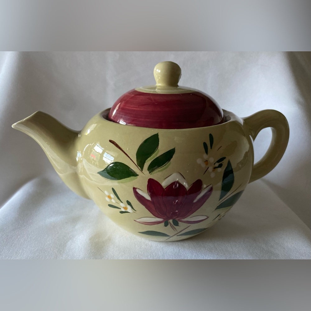 Stangl Pottery 'Magnolia' Teapot Vintage 1950-70 Mid Century Modern